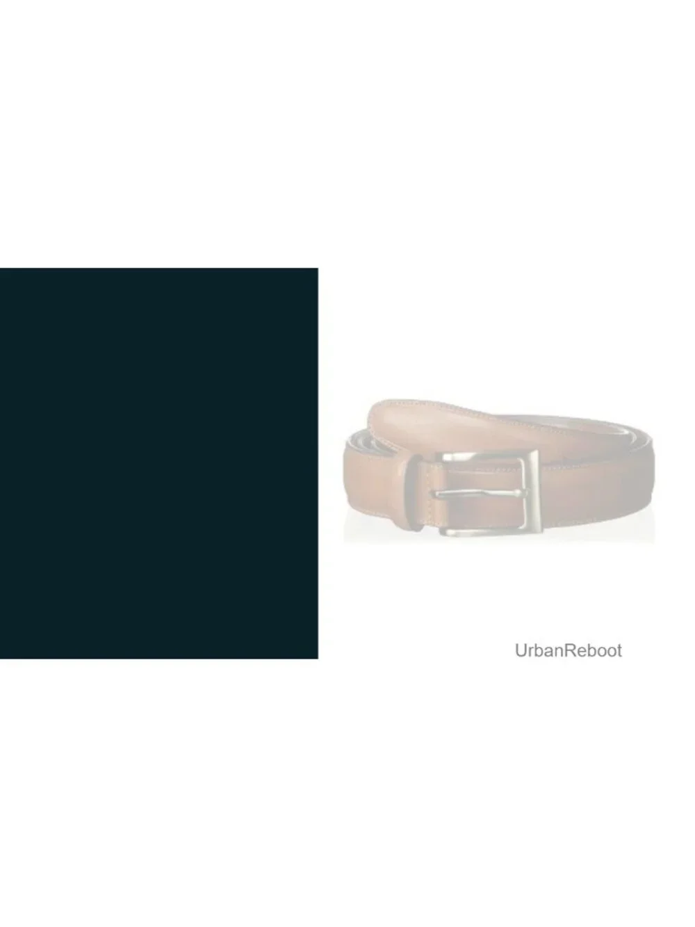 Men's Genuine Leather Belt with Silver Prong Buckle, 1.18
